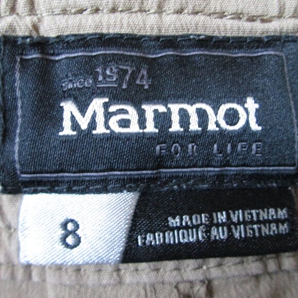 Marmot Women's Hiking Outdoor Pants Khaki Cotton Nylon Stretch Roll Up Cuff sz 8 - Picture 11 of 11